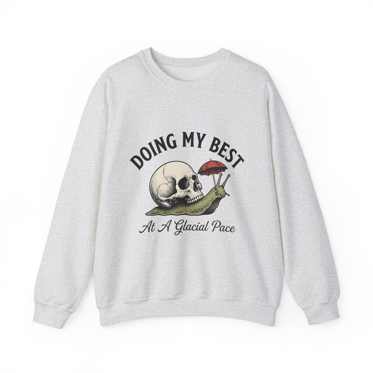 Snail Skeleton Funny Gothic Gift Retro Snail Humor Fan Vintage Dark Sketch Parasol Sweatshirt