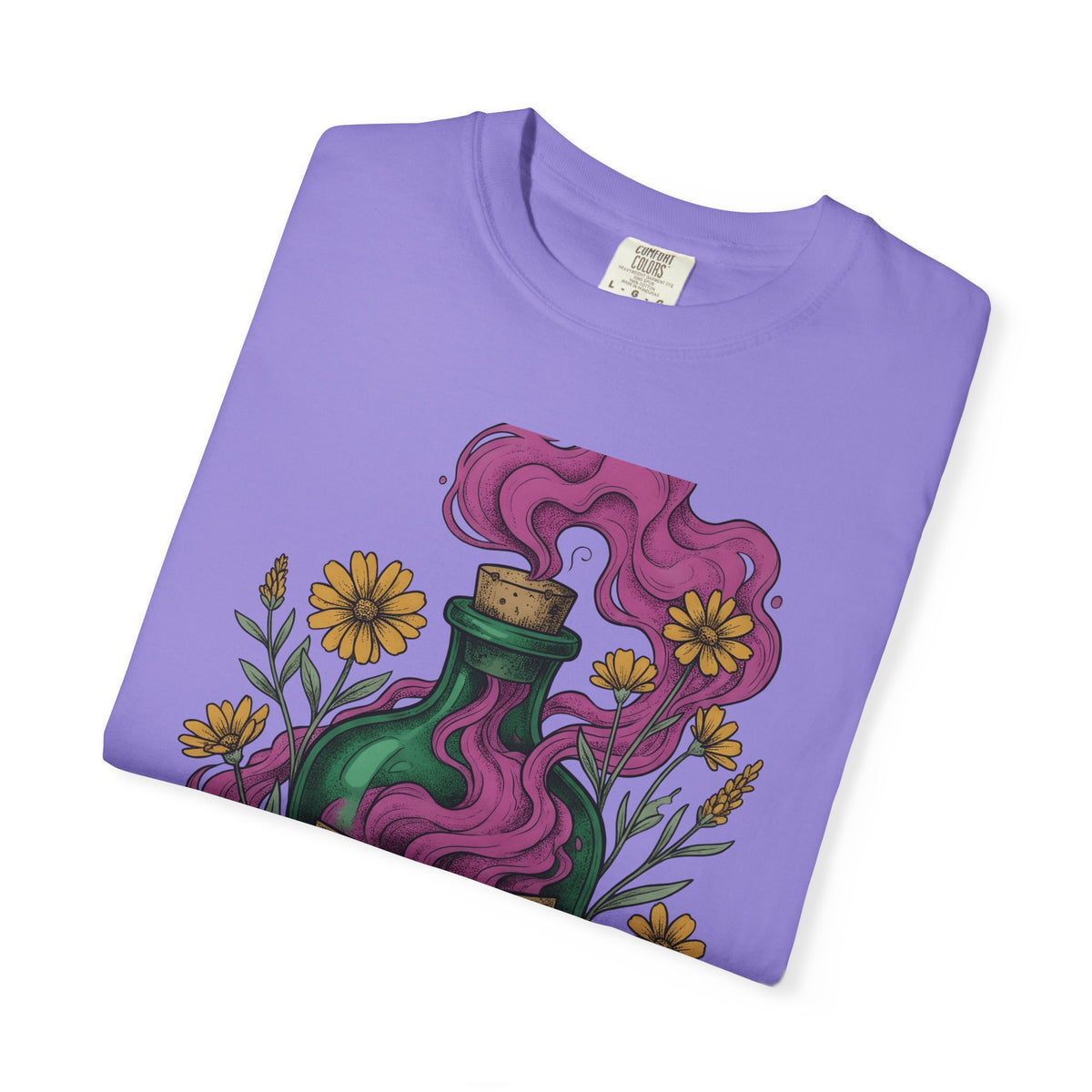 Elixir Flask T-Shirt Halloween Magic Gift Women Cartoon T-Shirt Potion Bottle T-Shirt Spooky Fan Toon T-Shirt Magical Graphic