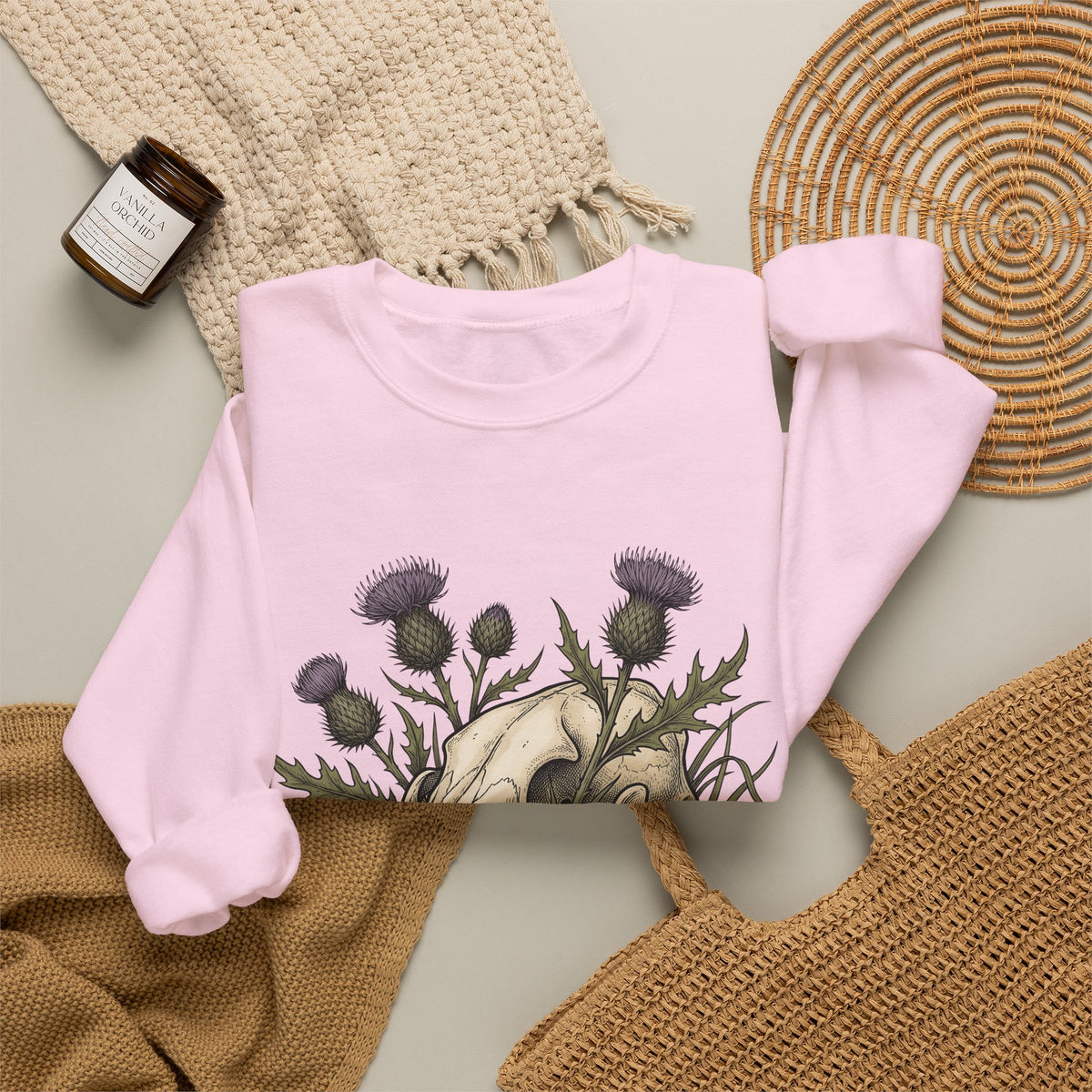 Animal Skull Sweatshirt Animals & Flowers Spooky Gift Women Sketch Sweatshirt Cranium Sweatshirt Wildlife Fan Illustration Graphic Sweatshirt Hand Drawn