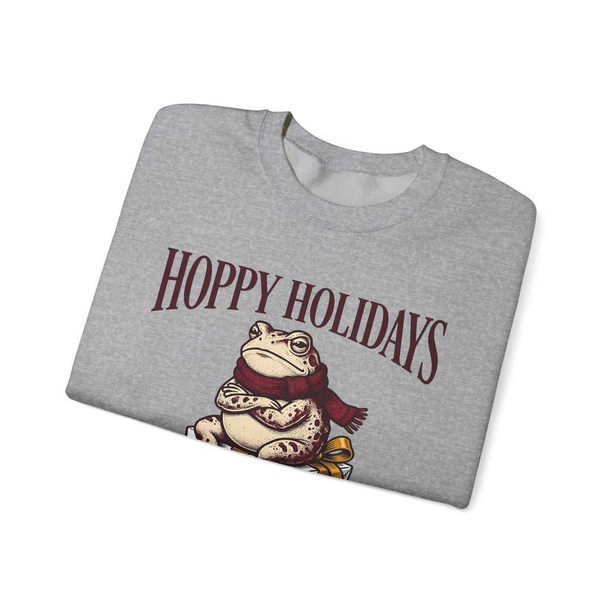 Frog Keepsake Sweatshirt Christmas Critters Gift Women Traditional Sweatshirt Toad Sweatshirt Xmas Fan Hand Drawn Sweatshirt Creature Graphic Outline Muffler