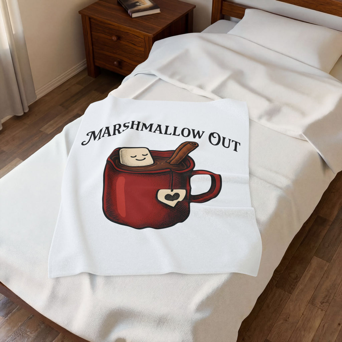 Warm Chocolate Blanket Blanket Desserts Relaxation Gift Women Classic Blanket Hot Chocolate Blanket Pastry Fan Vintage Blanket Calm Graphic Line Art