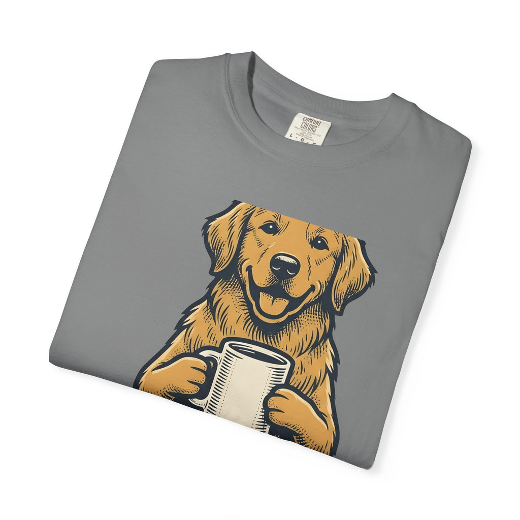 Golden Retriever Dog Coffee Gift Vintage Retriever Dog Fan Puppy Coffee Hand Drawn Coffee T-Shirt