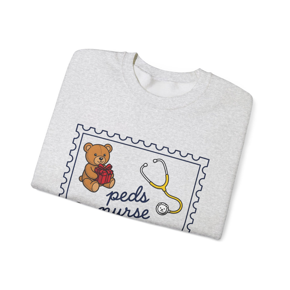 Teddy Bear Sweatshirt Nurse Christmas Gift Women Cartoon Sweatshirt Teddy Sweatshirt Healthcare Enthusiast Comic Sweatshirt Winter Graphic Retro Stethoscope