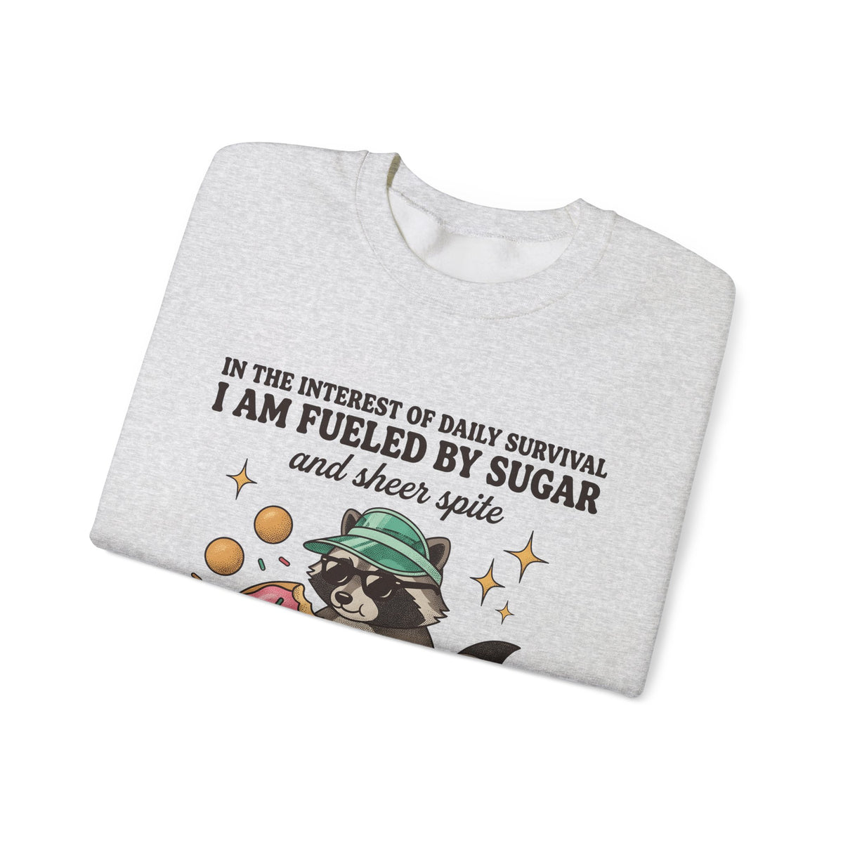 Raccoon Pastry Sweatshirt Desserts Wildlife Gift Women Comic Sweatshirt Pastry Chef Sweatshirt Sweets Fan Cartoon Sweatshirt Animal Graphic Vintage Candy Dots
