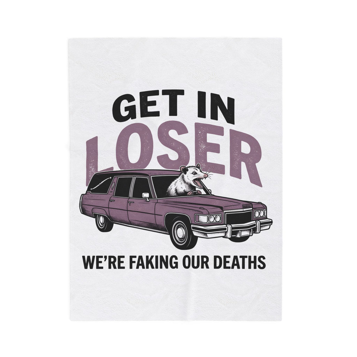 Opossum Hearse Blanket Funny Critter Gift Women Historic Blanket Hearse Blanket Humor Fan Vintage Blanket Animal Graphic Classic Automobile Blanket