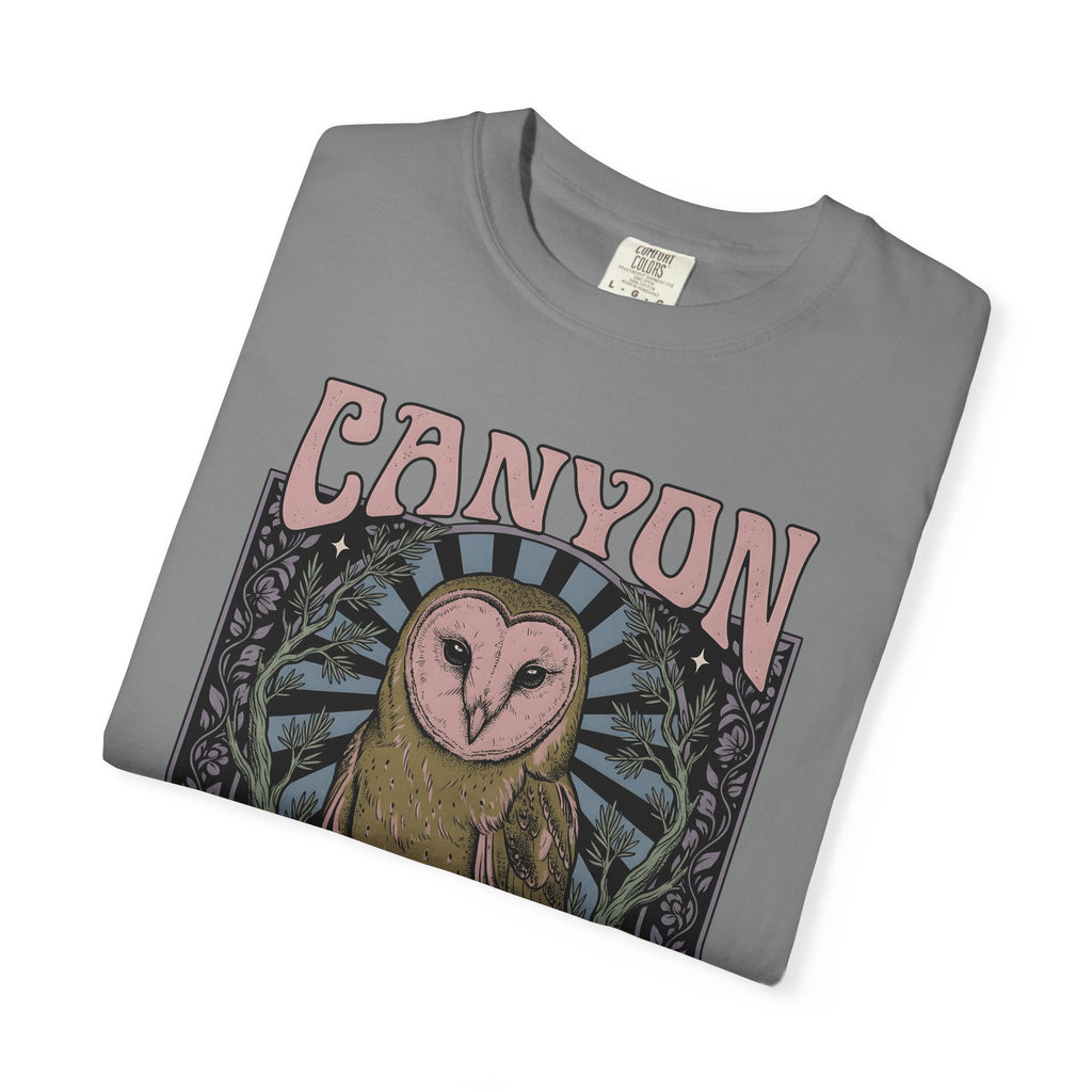 Barn Owl Boho Chic Fauna Gift Hand Drawn Owl Bohemian Fan Illustrated Colorful Blossom T-Shirt