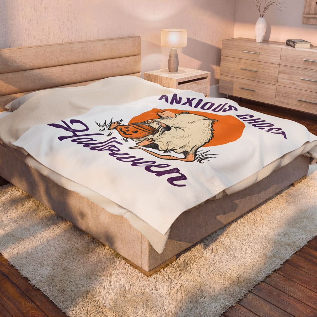 Possum Phantom Blanket Halloween Creatures Gift Women Classic Blanket Opossum Blanket Spooky Fan Vintage Blanket Monster
