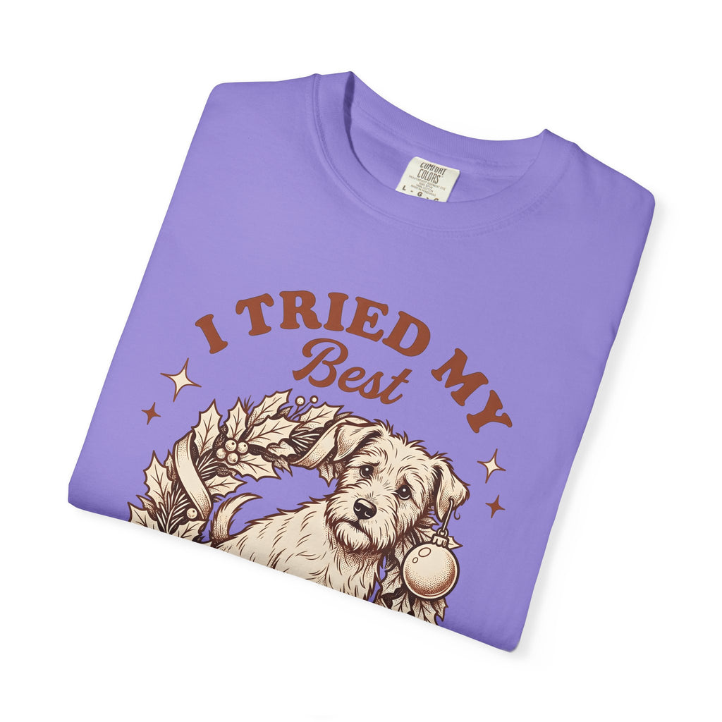 Dog Garland T-Shirt Christmas Pets Gift Women Classic T-Shirt Dog Swag T-Shirt Xmas Fan Doggy Graphic T-Shirt Doodle Bauble T-Shirt