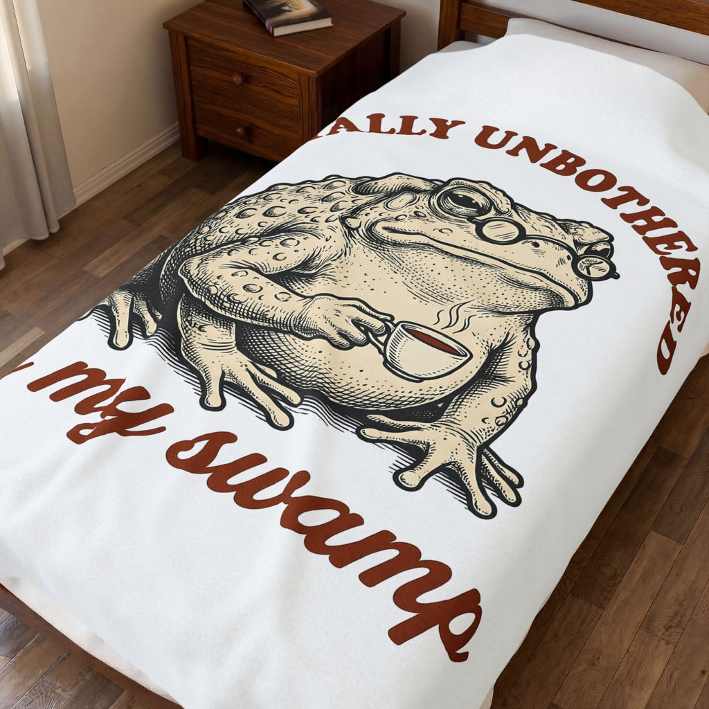 Toad Coffee Blanket Funny Animal Gift Women Vintage Blanket Coffee Blanket Humor Fan Retro Blanket Creature Graphic Hand Drawn Glasses Blanket