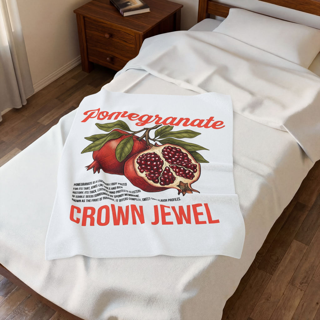 Pomegranate Fruit Blanket Fruit Gourmet Gift Women Hand Drawn Blanket Punica Blanket Fruit Fan Illustrated Blanket Epicure Graphic Sketch Leaf