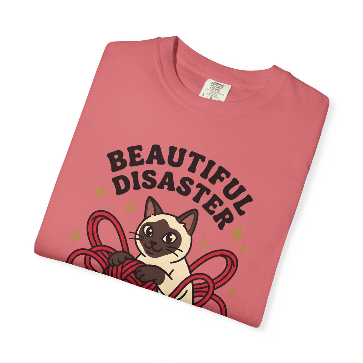 Siamese Kitten T-Shirt Cat Pet Gift Women Comic T-Shirt Kitten T-Shirt Cat Fan Cartoon T-Shirt Animal Graphic Vintage Wool Ball T-Shirt