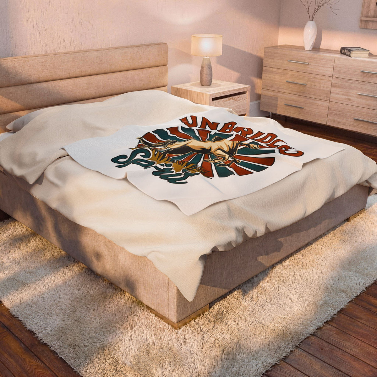 Bucking Horse Blanket Cowgirl Cowboy Gift Women Rustic Blanket Bronco Blanket Rodeo Fan Western Blanket Cowboy Graphic Classic Sun Rays Blanket