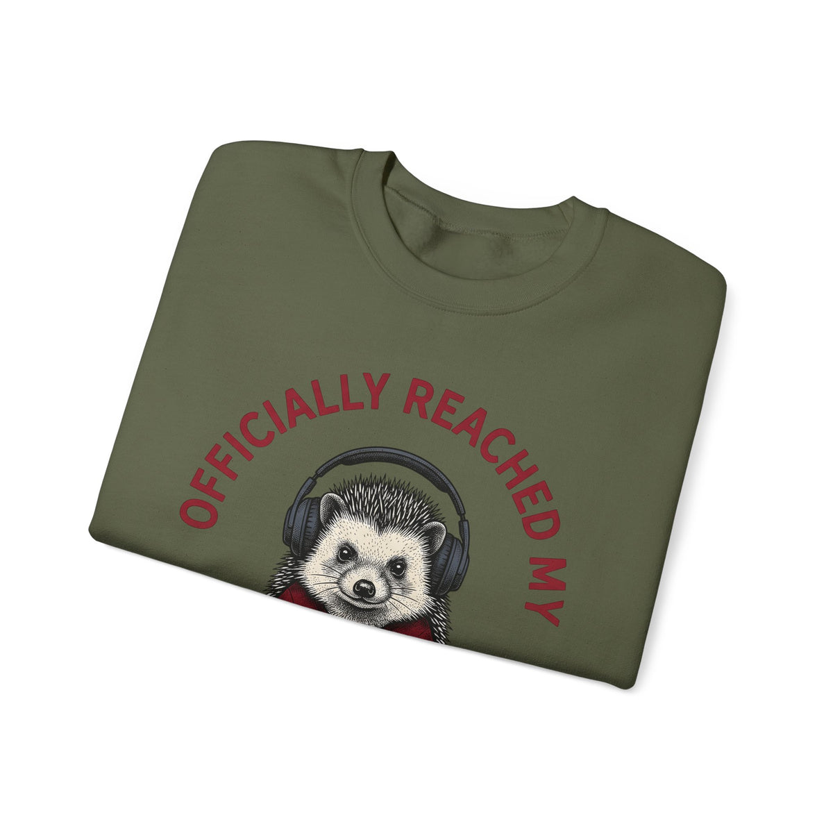 Hedgehog Headphones Sweatshirt Moms Animal Gift Women Quirky Sweatshirt Earphones Sweatshirt Mother Fan Earbud Graphic Retro Sweatshirt Vintage Sweatshirt Sweatshirt