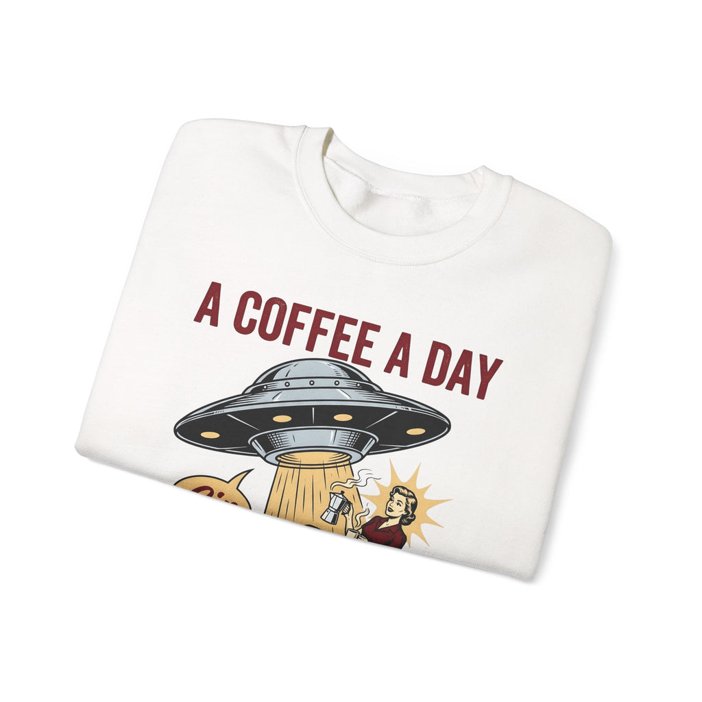 Ufo Coffee Woman Sweatshirt Coffee Alien Gift Women Retro Sweatshirt Alien Sweatshirt Coffee Fan Retro Sweatshirt Extraterrestrial Graphic Vintage Spaceship