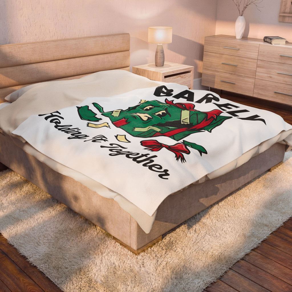 Weathered Package Blanket Christmas Comedy Gift Women Animated Blanket Parcel Blanket Xmas Fan Cartoon Blanket Humor Graphic Old School Knot Blanket