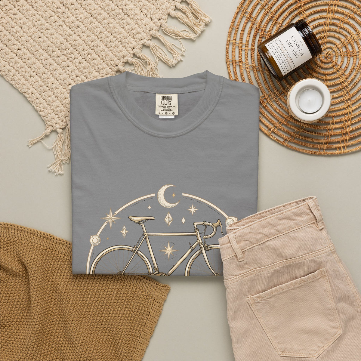 Racing Bike T-Shirt Cycling Hiking Gift Women Hippie T-Shirt Bicycle T-Shirt Cyclist Enthusiast Bohemian T-Shirt Trekker Graphic Retro Star Signs