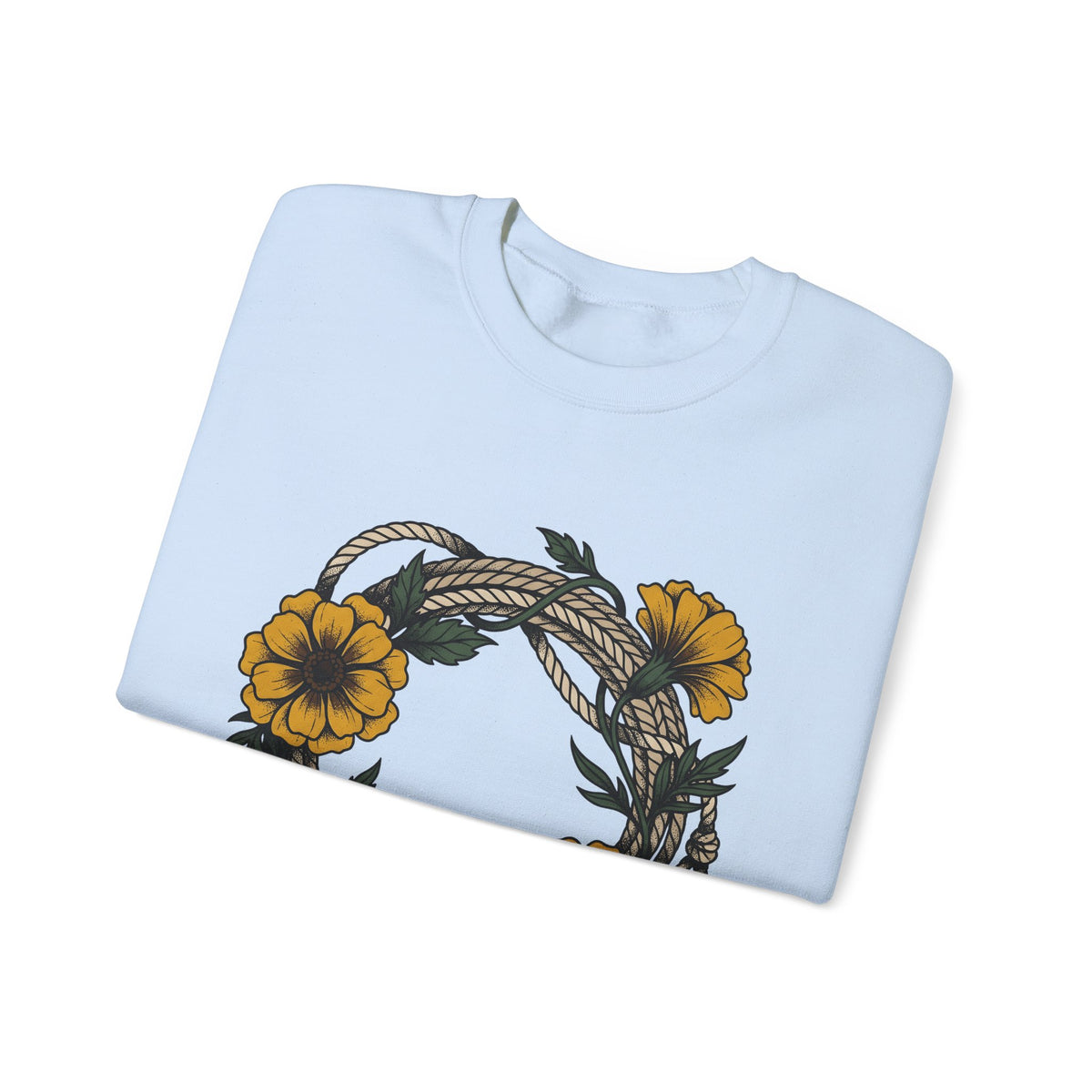 Cord Blossom Circle Sweatshirt Cowgirl Rustic Gift Women Sketch Sweatshirt Flower Circle Sweatshirt Cowgirl Fan Doodle Sweatshirt Country Graphic Hand Drawn