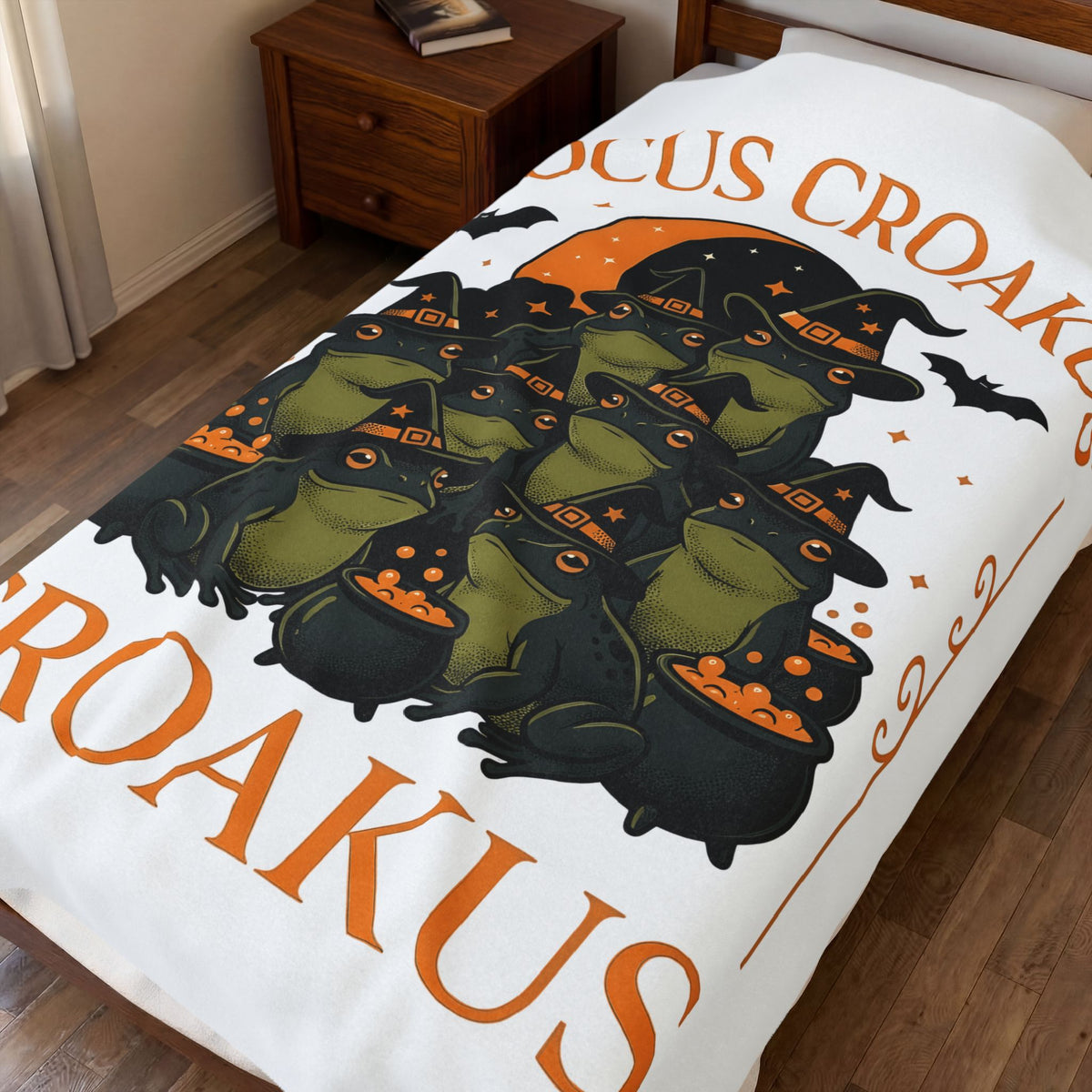 Witch Frogs Blanket Halloween Animal Gift Women Cartoon Blanket Toad Blanket Horror Fan Comic Blanket Creature Graphic Vintage Cauldrons Blanket