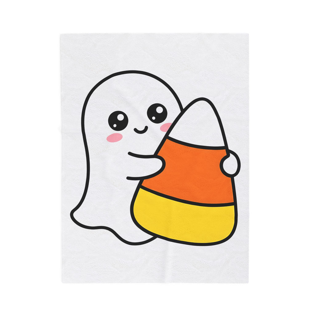 Ghost Sweet Corn Halloween Treats Gift Lovable Sweetcorn Spooky Fan Cute Sweets Clean Happy Blanket