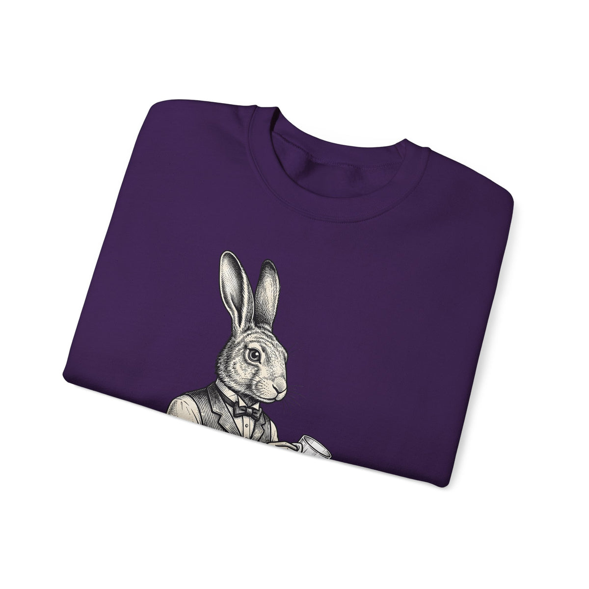 Rabbit Bartender Sweatshirt Animal Bar Gift Women Vintage Sweatshirt Bunny Sweatshirt Pet Fan Retro Sweatshirt Pub Graphic Hand Drawn Playing Card Sweatshirt