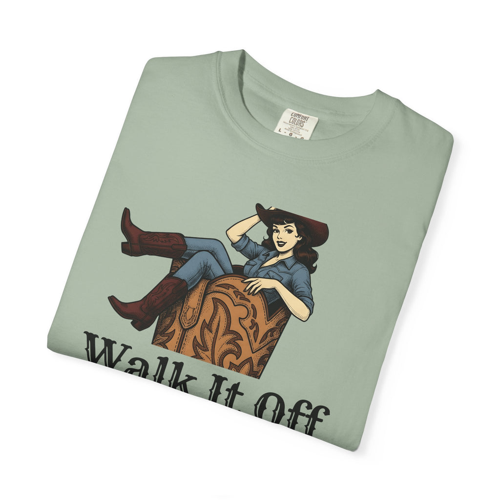 Cowgirl Boot Cowgirl Rodeo Gift Retro Boot Cowgirl Fan Western Rodeo Hand Drawn Hat T-Shirt