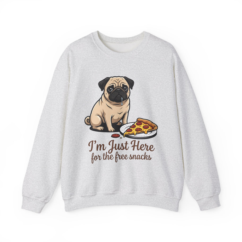 Pug Dog Sweatshirt Dog Meals Gift Women Line Art Sweatshirt Pugs Sweatshirt Dog Fan Illustrated Design Food Graphic Sweatshirt Sketch Pizza Piece Sweatshirt