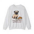 Pug Dog Sweatshirt Dog Meals Gift Women Line Art Sweatshirt Pugs Sweatshirt Dog Fan Illustrated Design Food Graphic Sweatshirt Sketch Pizza Piece Sweatshirt