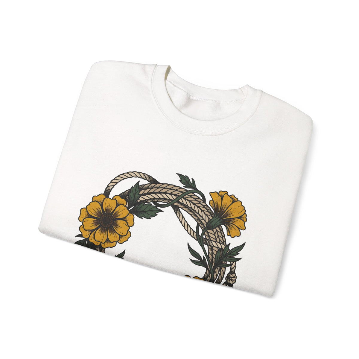 Cord Blossom Circle Sweatshirt Cowgirl Rustic Gift Women Sketch Sweatshirt Flower Circle Sweatshirt Cowgirl Fan Doodle Sweatshirt Country Graphic Hand Drawn