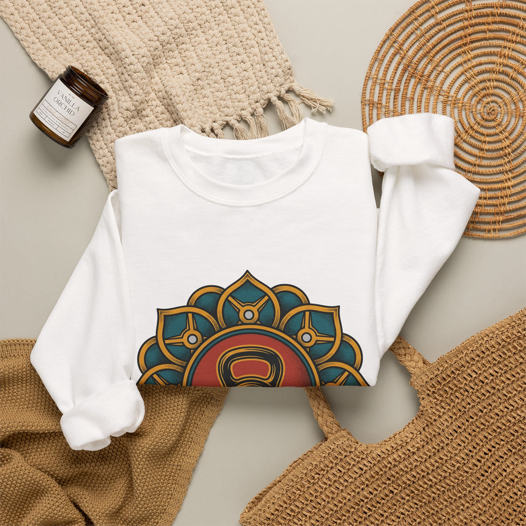Kettlebell Mandala Sweatshirt Sports Fitness Gift Women Boho Sweatshirt Kettlebell Sweatshirt Athlete Enthusiast Hippie Sweatshirt Workout Graphic Vintage
