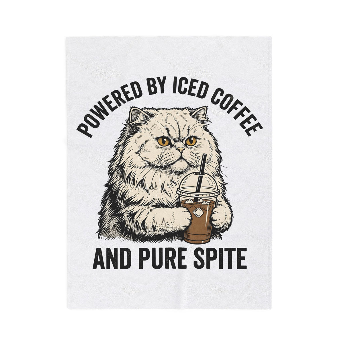 Persian Cat Coffee Blanket Coffee Animals Gift Women Hand Drawn Blanket Persian Cat Blanket Coffee Fan Illustrated Blanket Pet Graphic Vintage Iced