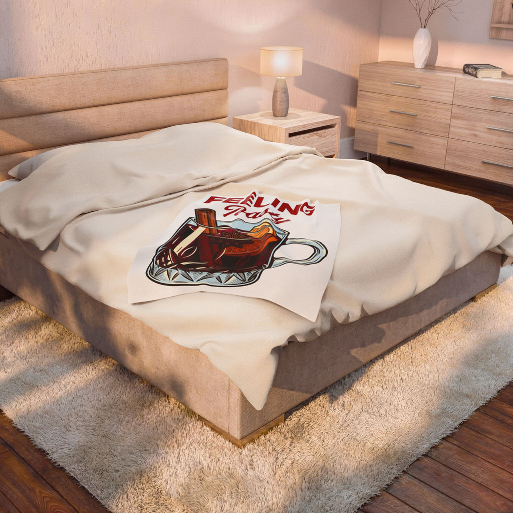 Mulled Wine Mug Holiday Christmas Gift Vintage Mulled Wine Winter Fan Holiday Xmas Hand Blanket
