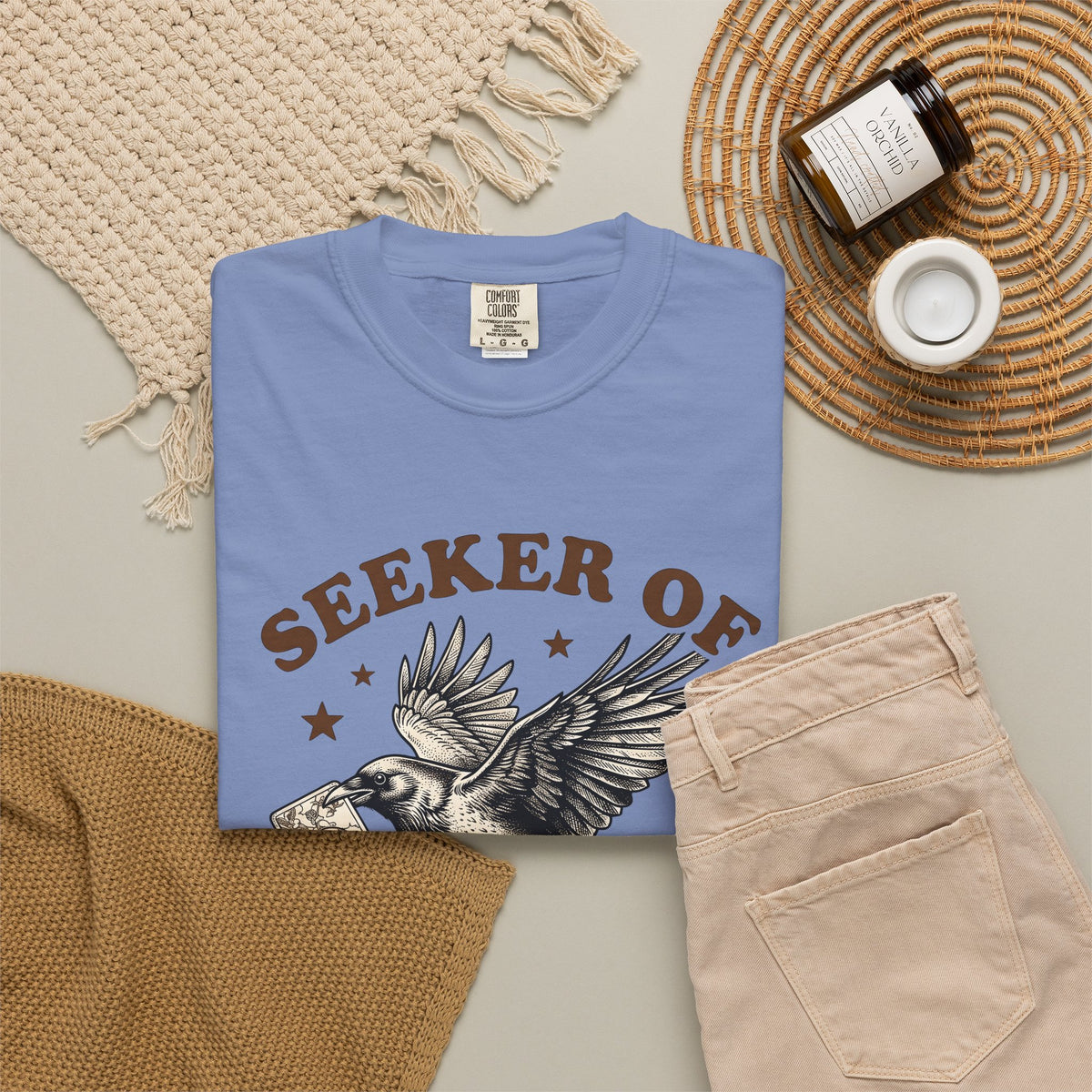 Crow Divination Card T-Shirt Fortune Telling Mysterious Gift Women Old-Fashioned T-Shirt Oracle Card T-Shirt Divination Fan Tarot T-Shirt Enigmatic