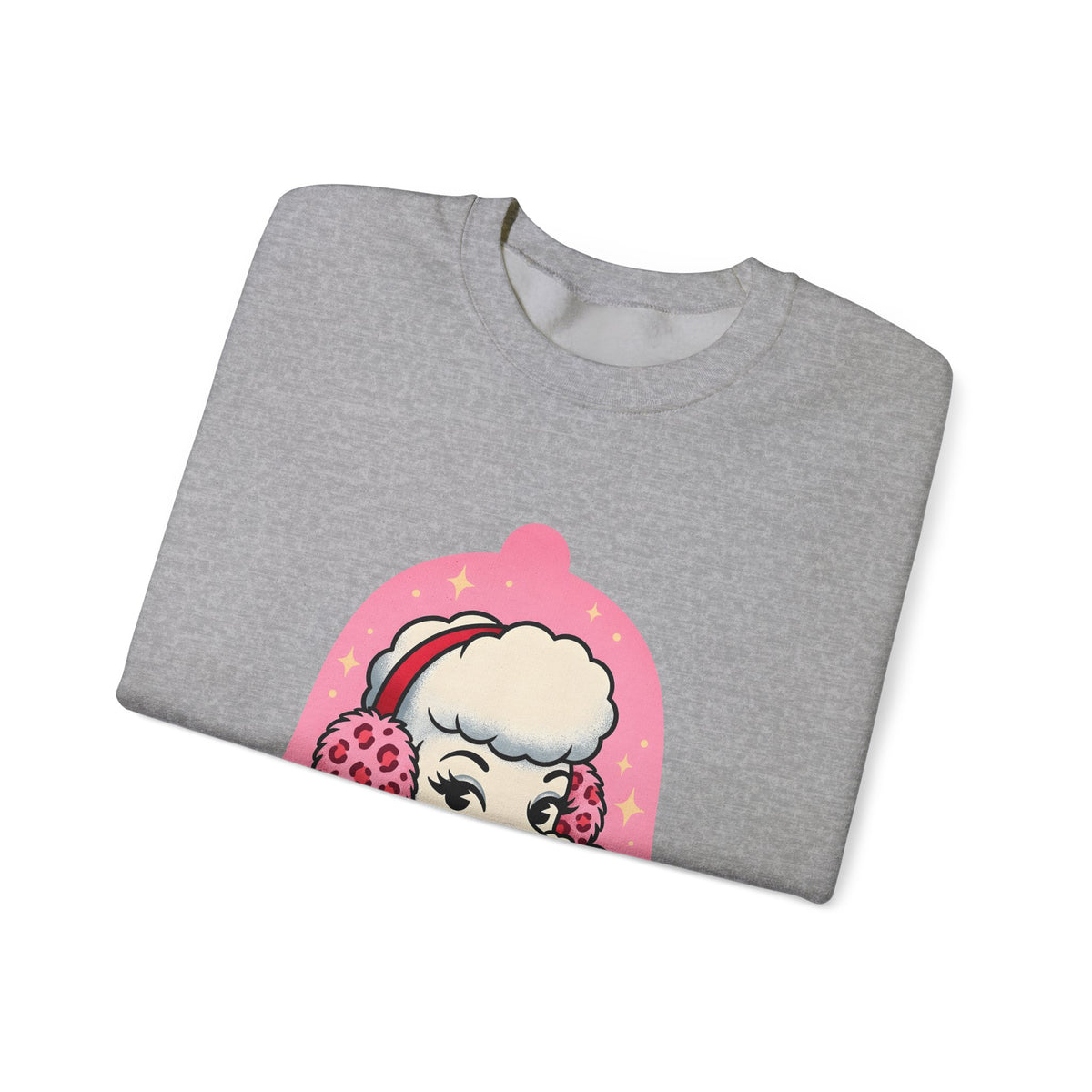 Poodle Dog Christmas Dog Gift Cartoon Poodle Xmas Fan Funny Dog Retro Earmuffs Sweatshirt