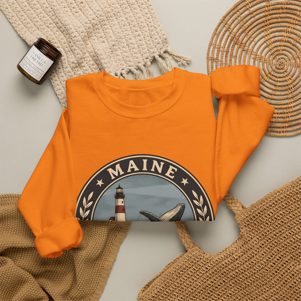 Whale Beacon Sweatshirt Maine Marine Gift Women Vintage Sweatshirt Whale Sweatshirt New England Enthusiast Distressed Sweatshirt Nautical Graphic Retro Sea