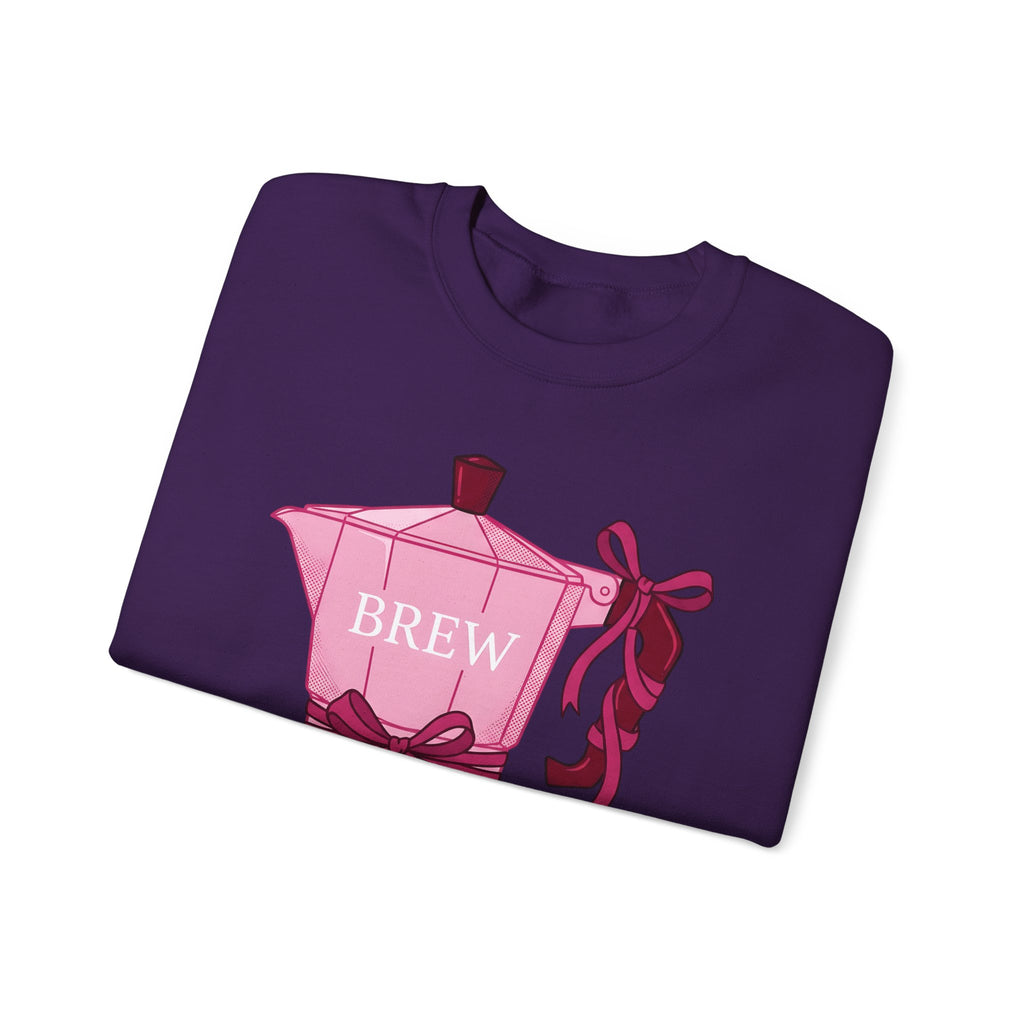 Moka Pot Sweatshirt Coffee Foodie Gift Women Cute Sweatshirt Stovetop Coffee Sweatshirt Coffee Fan Cute Sweatshirt Food Graphic Hand Drawn Bow Sweatshirt