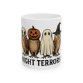 Owl Halloween Fauna Gift Rustic Owl Horror Fan Hoot Wildlife Doodle Lantern Mug
