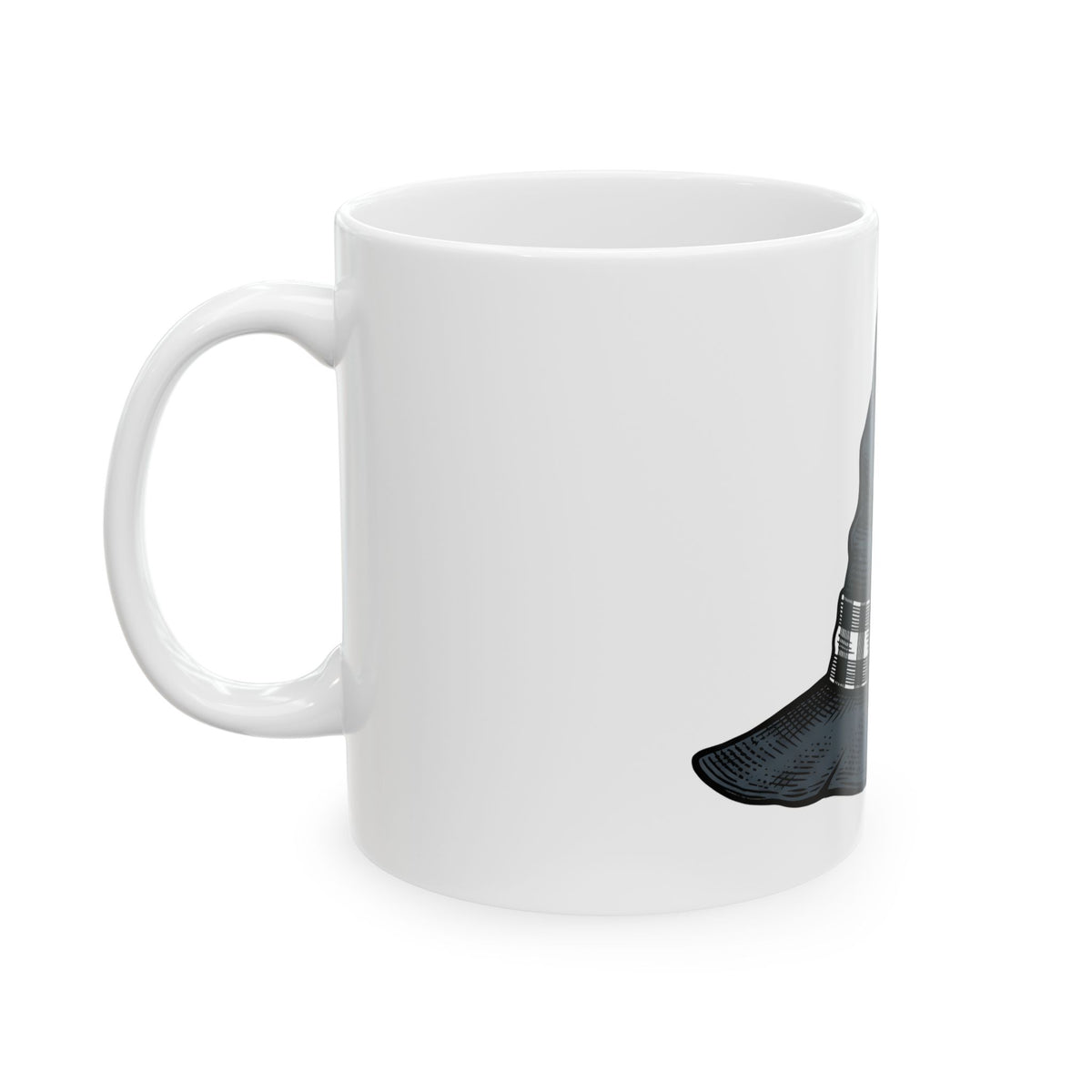 Witch Hat Mug Halloween Sorcery Gift Women Cartoon Mug Wizard Hat Mug Halloween Fan Comic Mug Magic Graphic Silhouette Gingham Bow