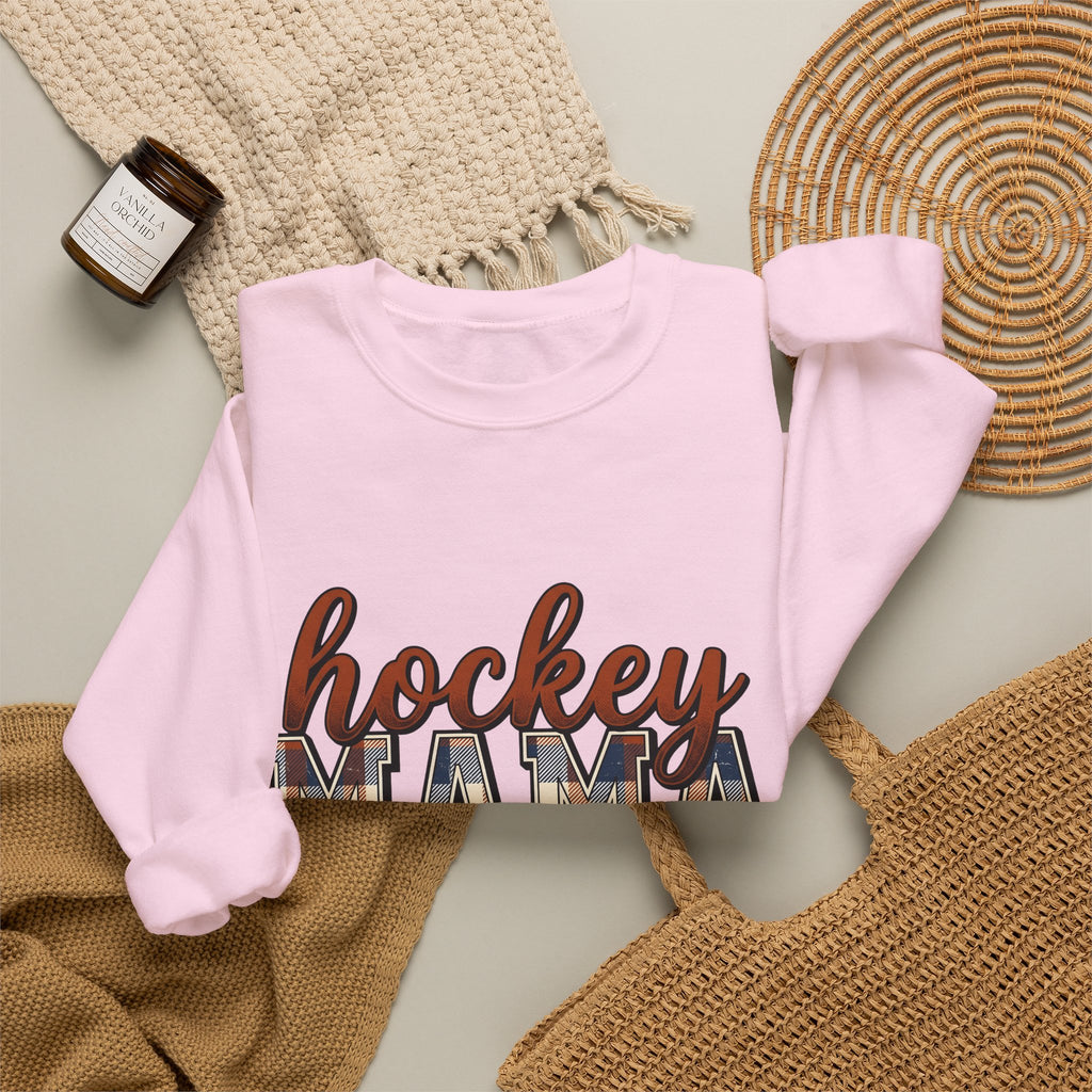 Plaid Pattern Text Sweatshirt Mom Sports Gift Women Retro Sweatshirt Tartan Sweatshirt Mom Fan Retro Style Sweatshirt Athlete Graphic Vintage Lightning Bolt