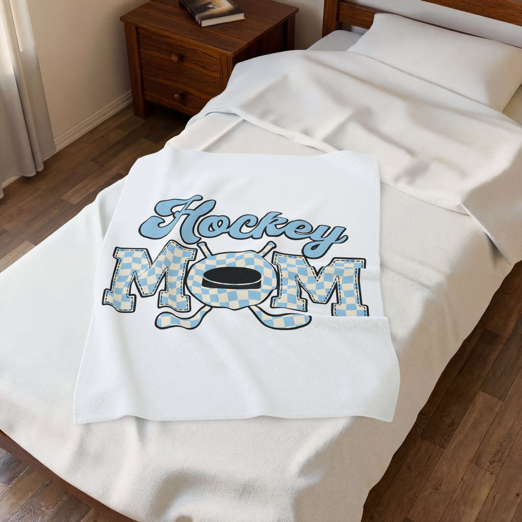 Hockey Puck Blanket Hockey Mom Sports Gift Women Retro Blanket Puck Blanket Hockey Fan Vintage Blanket Athletic Graphic Checkered Hockey Sticks