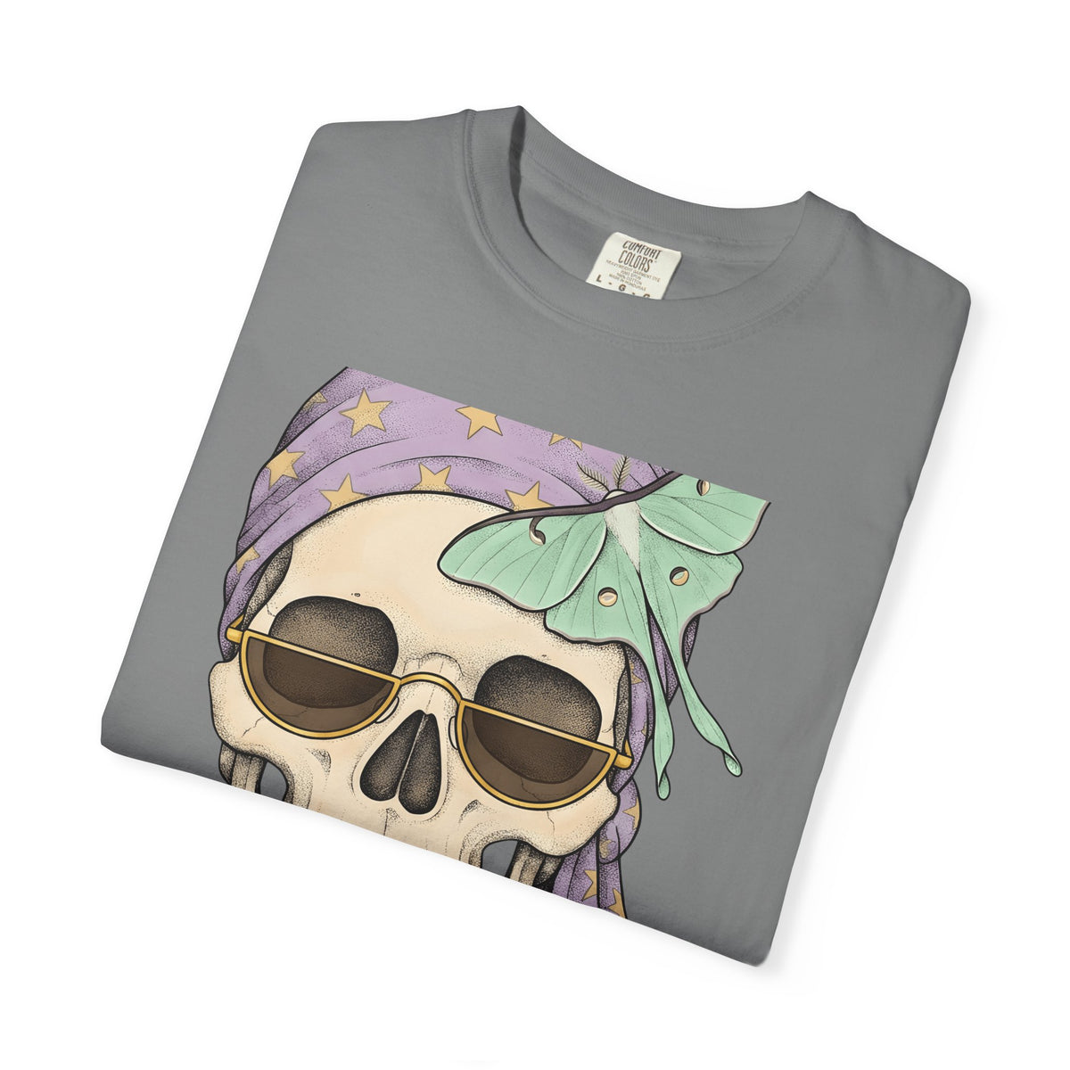 Skull Handkerchief T-Shirt Boho Chic Gothic Fashion Gift Women Ethnic T-Shirt Bandana T-Shirt Bohemian Fan Tribal T-Shirt Dark Graphic Rustic