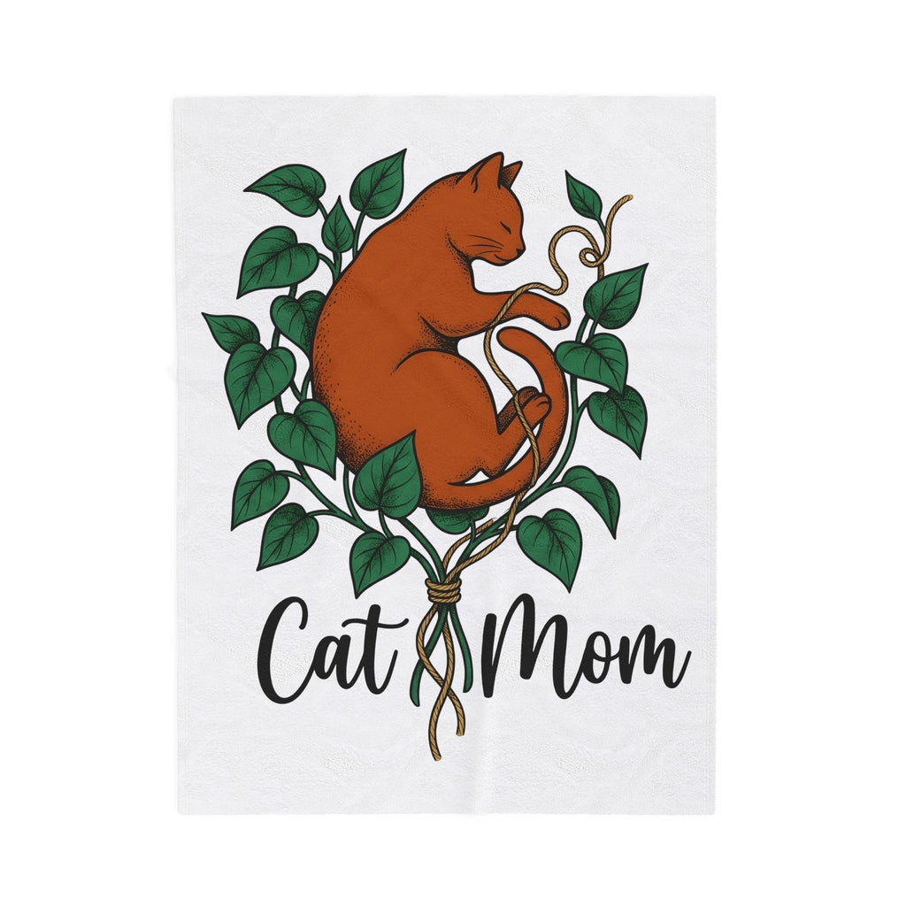 Cat Graphic Blanket Cat Mom Animals Gift Women Hand Drawn Blanket Kitten T