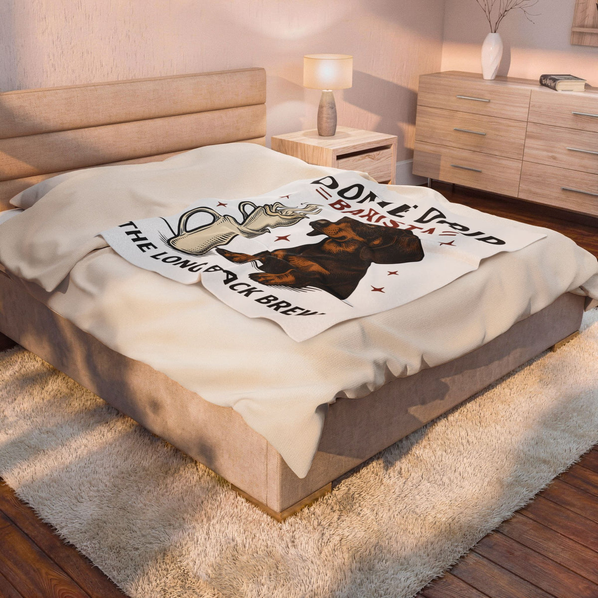 Dachshund Coffee Blanket Coffee Pet Gift Women Retro Blanket Wiener Dog Blanket Coffee Fan Java Vintage Blanket Dog Graphic Sketch Coffee Cup