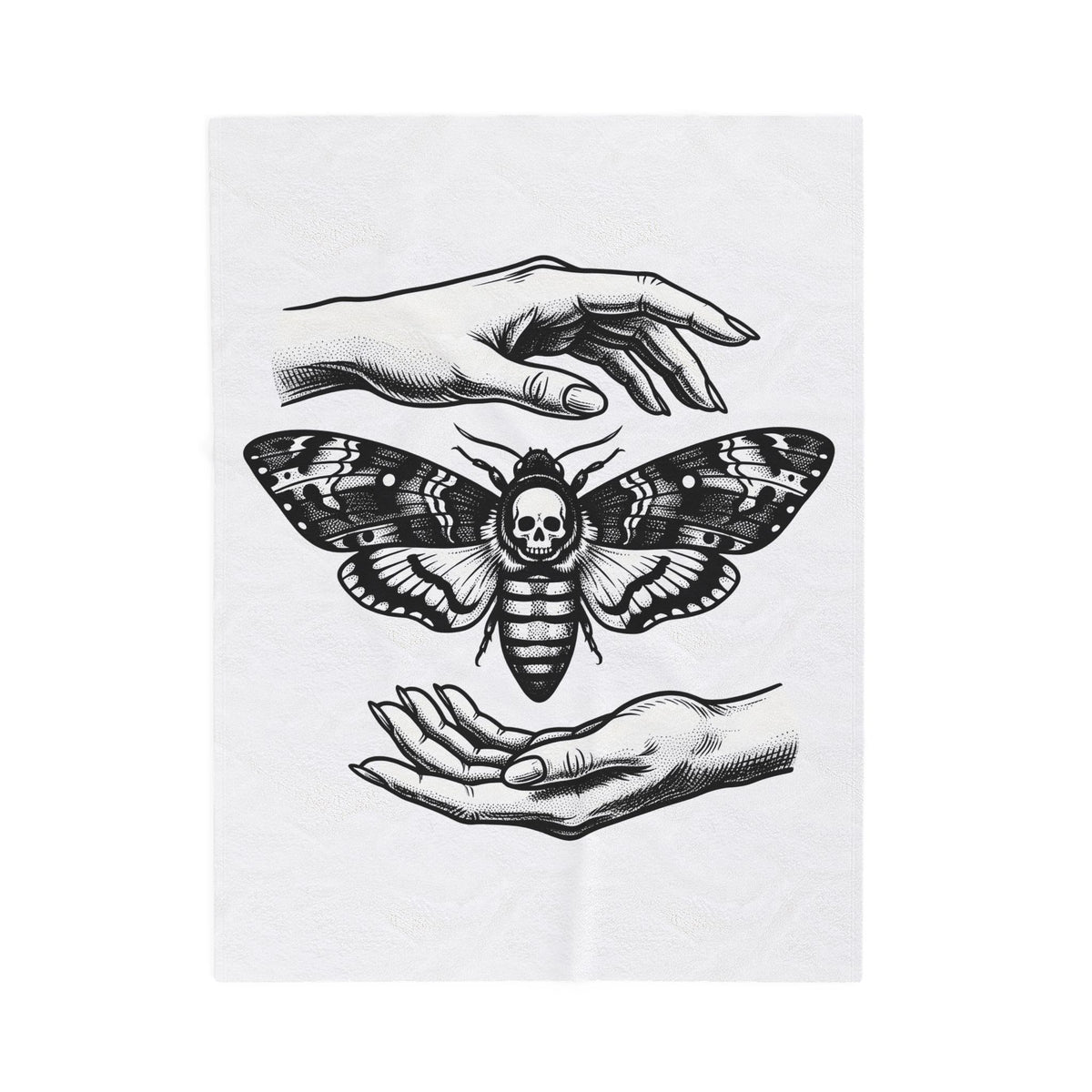 Skeleton Moth Blanket Boho Chic Dark Fashion Gift Women Traditional Tattoo Blanket Moth Blanket Bohemian Fan Sailor Blanket Gothic Graphic Antique
