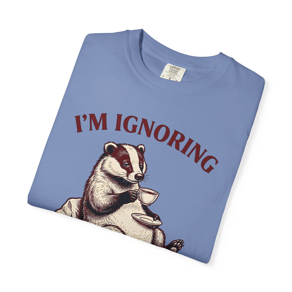 Badger Tea Funny Creatures Gift Sketch Tea Humor Fan Drawing Cartoon Tea Cup T-Shirt