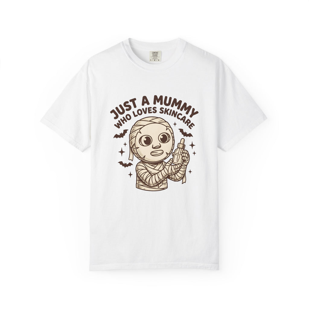 Mummy Costume T-Shirt Halloween Makeup Gift Women Animated T-Shirt Wrap T-Shirt Horror Fan Cartoon T-Shirt Cosmetics Graphic