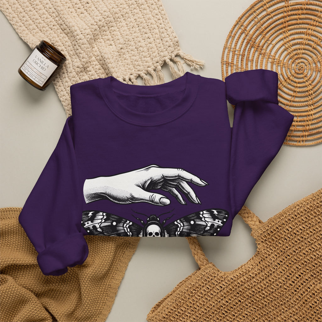 Skeleton Moth Sweatshirt Boho Chic Dark Fashion Gift Women Traditional Tattoo Sweatshirt Moth Sweatshirt Bohemian Fan Sailor Sweatshirt Gothic Graphic Antique