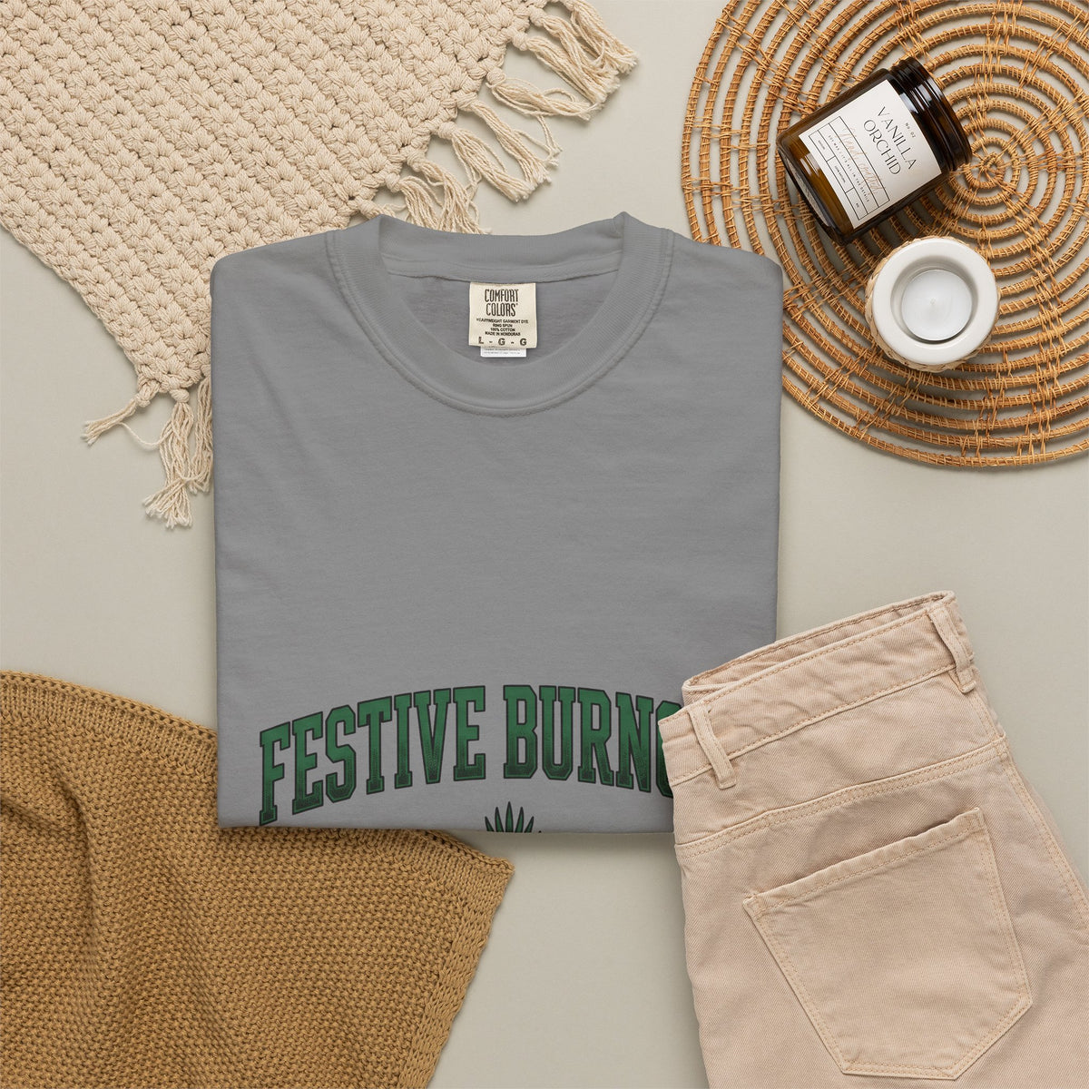 Palm Leaf Holiday Noel Gift Heavy Frond Christmas Fan Vintage Christmas Classic Seasonal Leaf T-Shirt