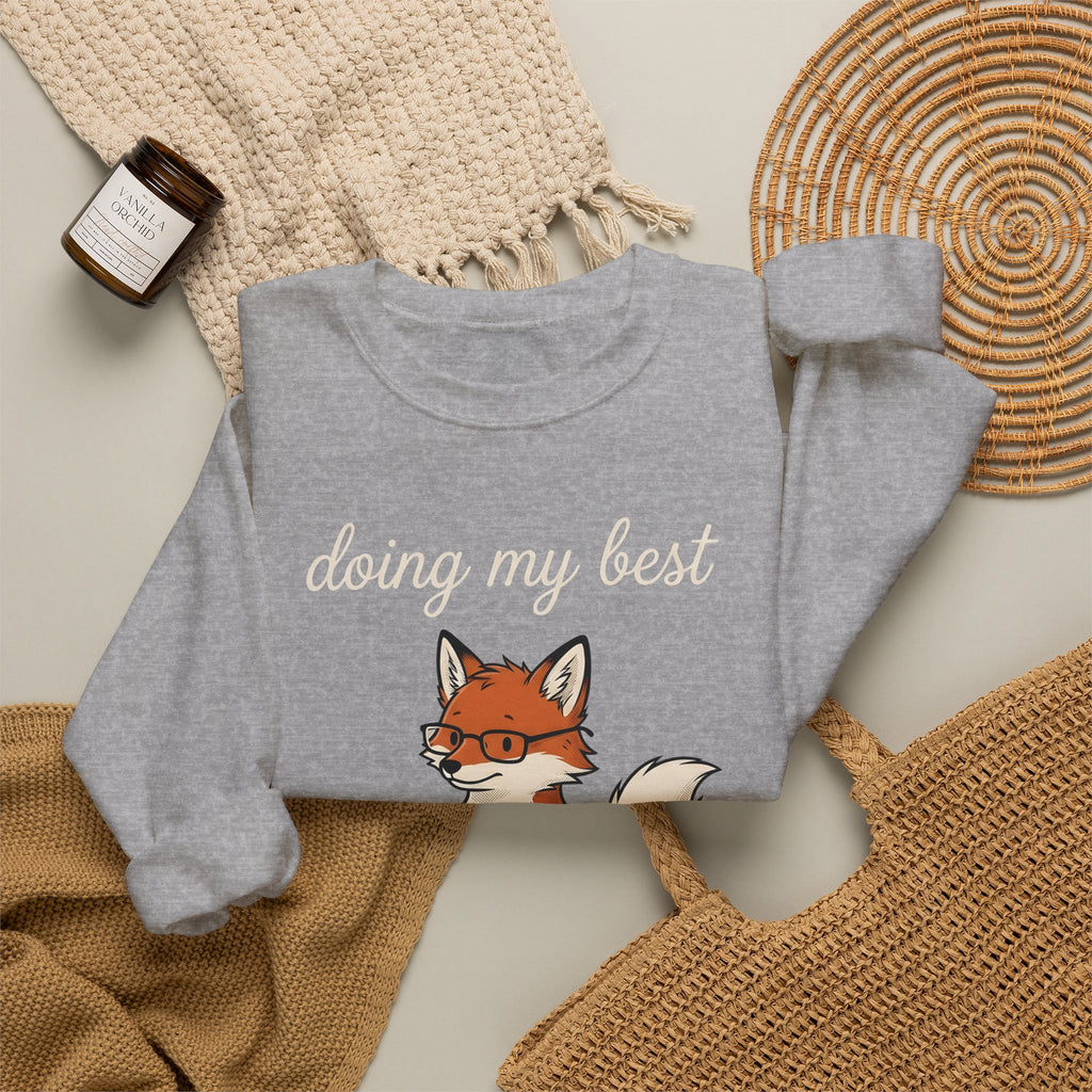 Fox Glasses Sweatshirt Teacher Animal Gift Women Cute Sweatshirt Spectacles Sweatshirt Educator Enthusiast Adorable Sweatshirt Wildlife Graphic Hand Drawn