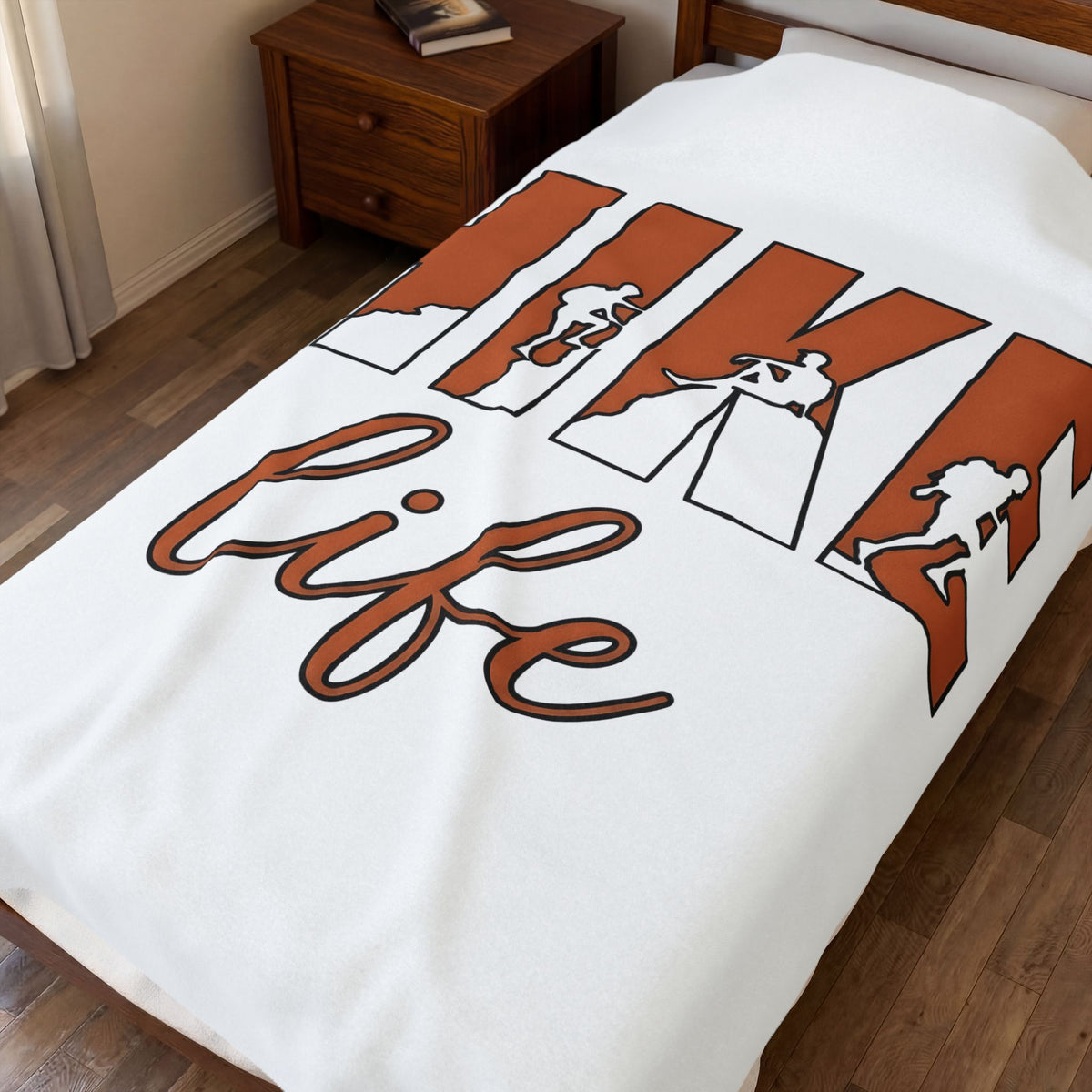 Backpacker Print Blanket Hiking Exploration Gift Women Striking Blanket Traveler Blanket Trekker Enthusiast Artistic Blanket Adventure Graphic