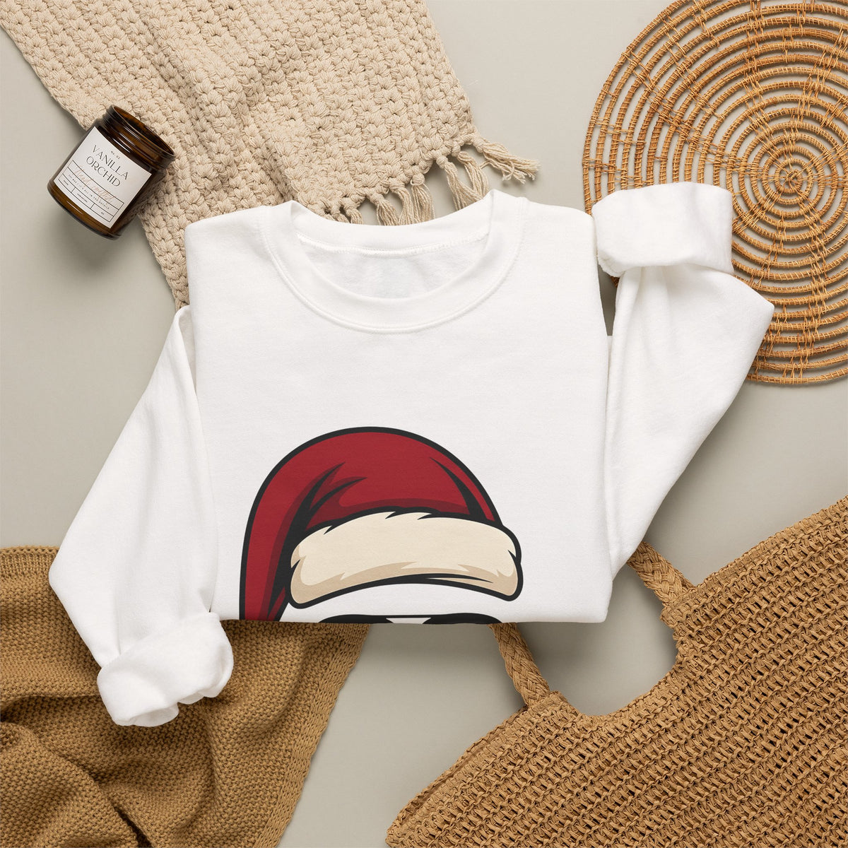 Santa Hat Sunglasses Christmas Humor Gift Cartoon Cool Shades Xmas Fan Funny Retro Smoking Sweatshirt